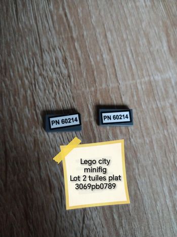 Lego city pompier lot 2 tuiles plat 3069pb0789