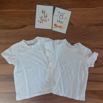 Lot de 2 t-shirts blancs 12-18 mois (86 cm)