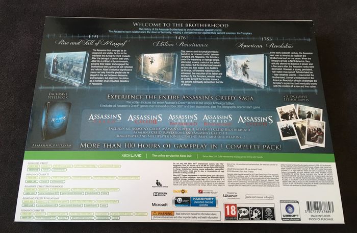 Boitier Assassin's Creed Anthology sur Xbox 360, sans jeux - photo numéro 2