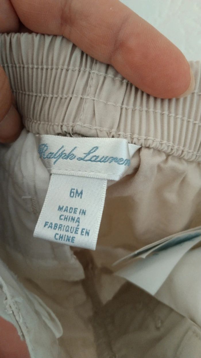 Pantalon léger beige garçon 6 mois Ralph Lauren - photo numéro 5