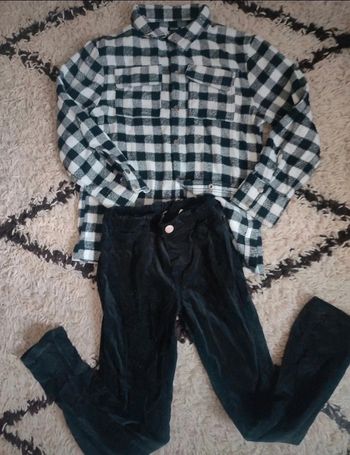 8 ans veste chemise à carreaux et pantalon velours