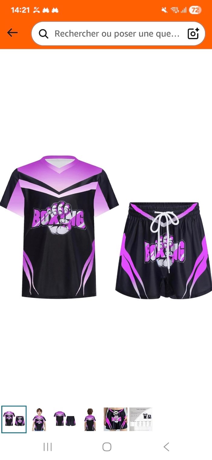 Tenue boxe taille 12 ans