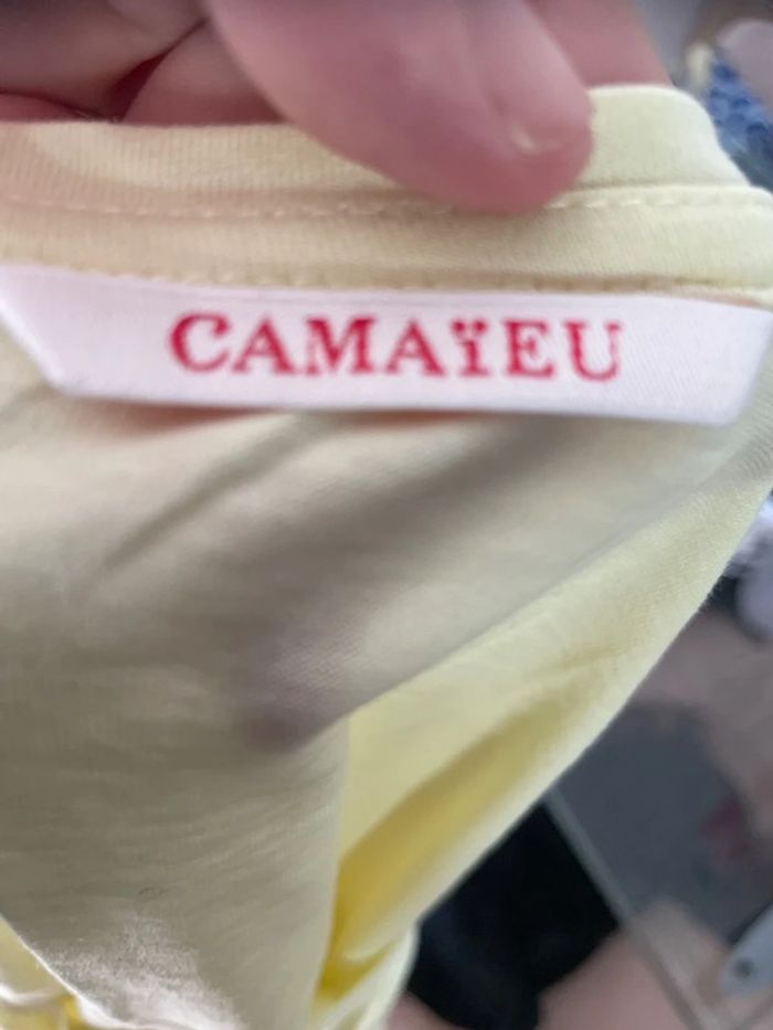 blouses manches courte Camaïeu jaune taille Xl - photo numéro 3