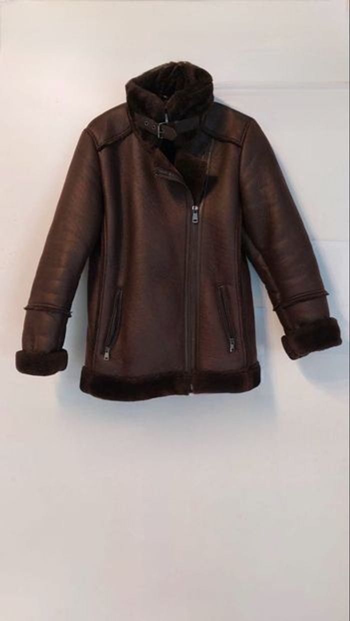 Manteau aviateur marron Stradivarius taille S en très bon état - photo numéro 5