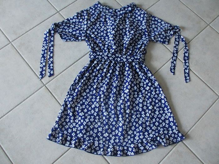 Robe été manches courtes bleue et blanche femme - Taille S - photo numéro 6