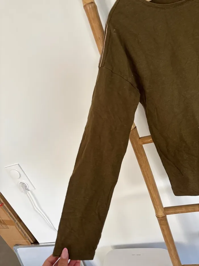 t-shirt à manches longues kaki bonobo taille M - photo numéro 4