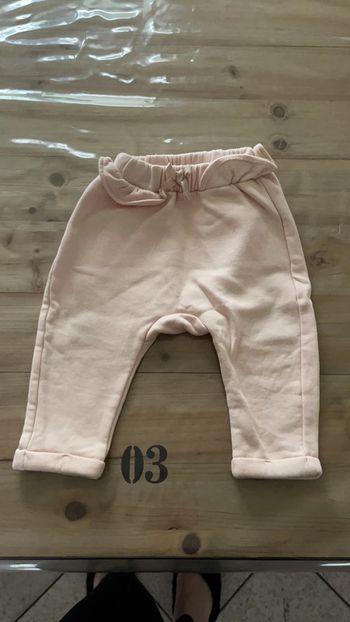 Pantalon molleton tape à l’œil rose 12 mois