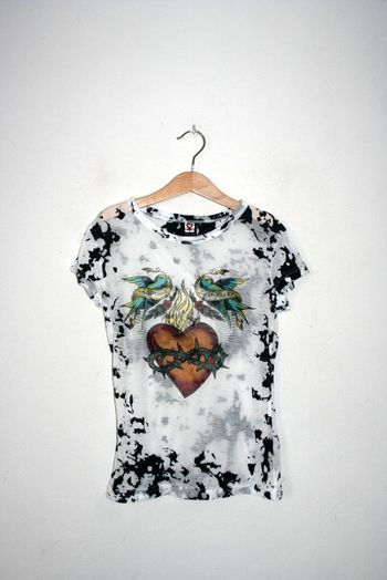 Tee-shirt transparant Coolcat noté taille L mais taille XS