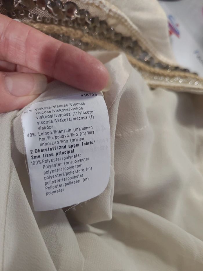 Veste perles avec du lin - photo numéro 12