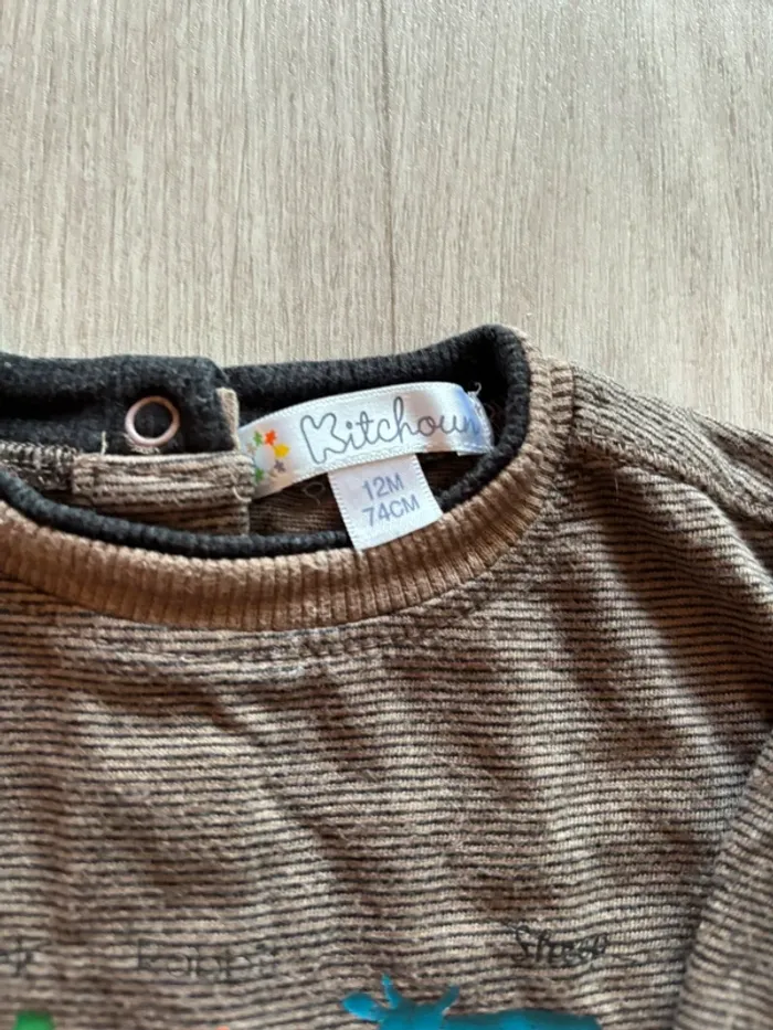 Lot 3 t-shirts ML + 1 chemise 12 mois - photo numéro 4