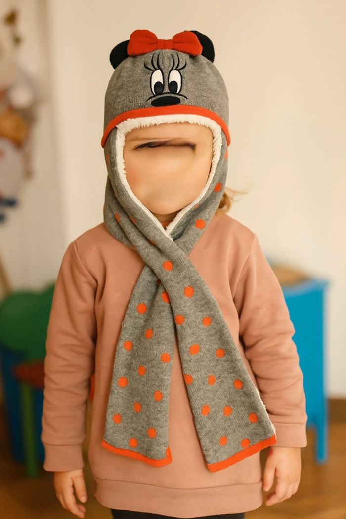Adorable ensemble bonnet-écharpe Minnie bien chaud – Orchestra