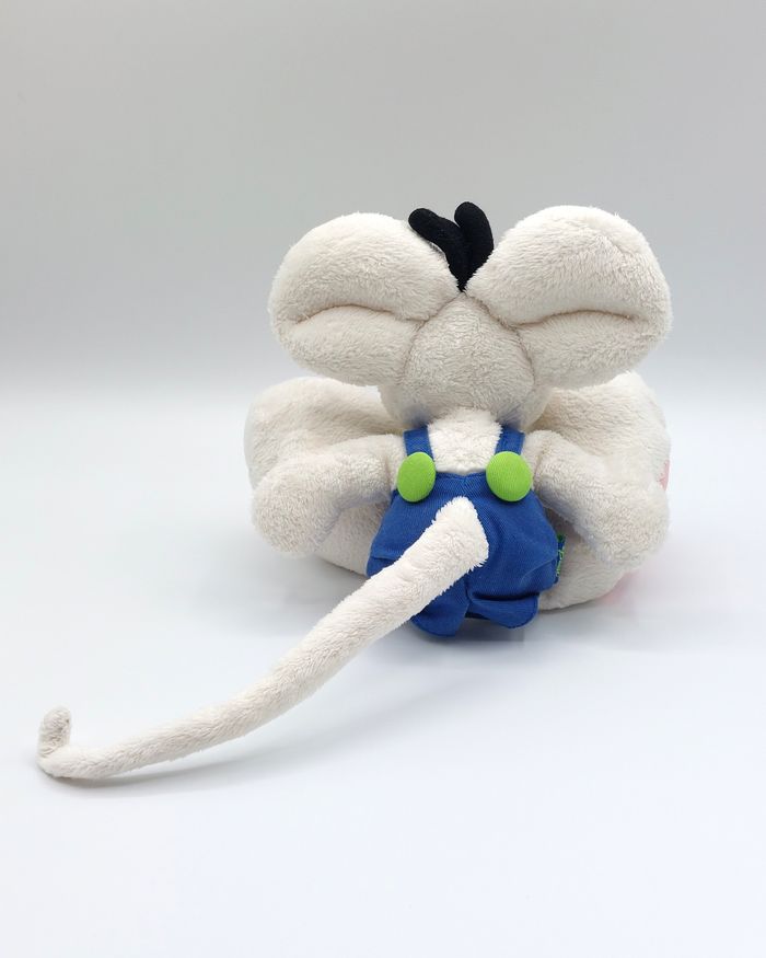 Peluche ancien doudou souris DIDDL DEPESCHE salopette bleu vert Super soft 25 cm - photo numéro 2