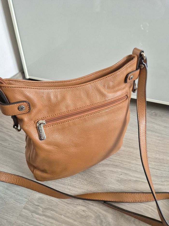 Sac porté travers confort Marron Tan Hexagona - photo numéro 5