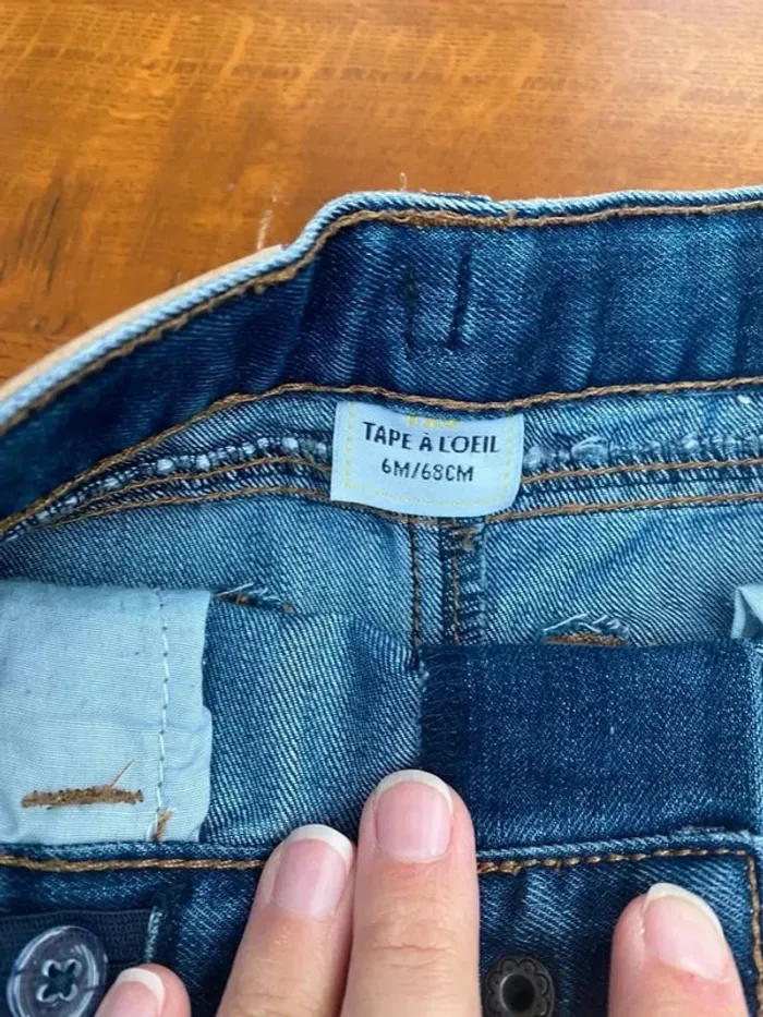 Jean bleu tape à l’oeil 6 mois - photo numéro 3