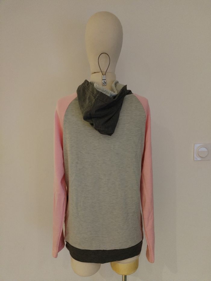 SWEAT ROSE / GRIS LEGER VINTAGE FEMME A MANCHES LONGUES T S/36 - photo numéro 3