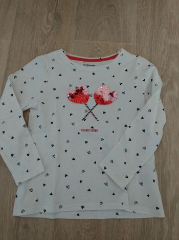 Tee-shirt cœurs à sequins réversibles Vertbaudet