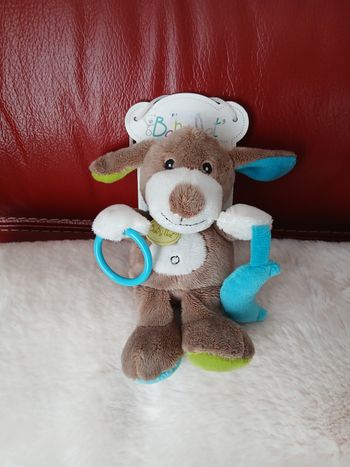 Neuf/Baby Nat: Doudou-Peluche Petit Chien avec anneau dentition