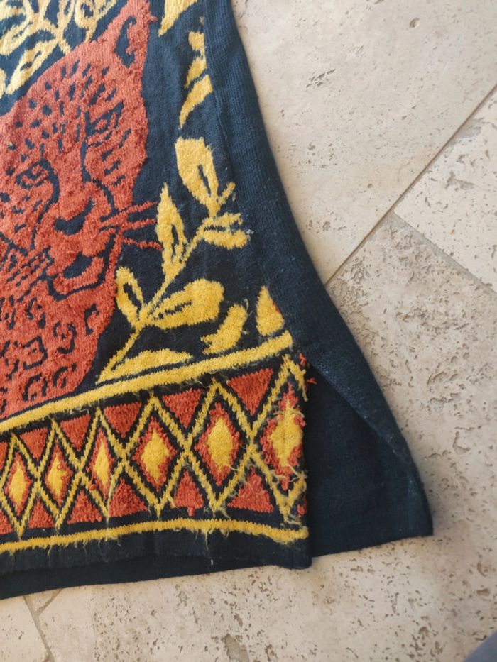 Pull vintage en chenille et laine années 80 motif guépard jungle - photo numéro 6