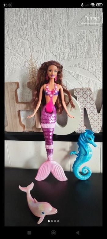 Superbe poupée mannequin barbie sirène de collection vintage