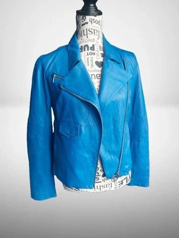 Veste Eleven Paris cuir bleu 36 38