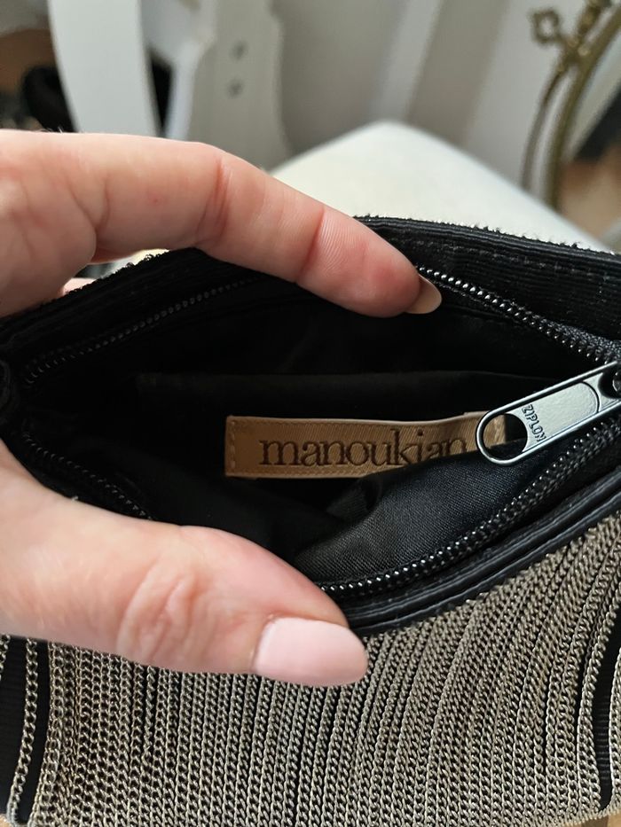 Pochette/sac soirée chaînettes argenté brillante Manoukian TBE 💎 - photo numéro 4