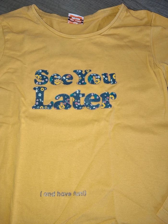 T shirt 10 ans Tape à l'oeil "See you later" moutarde - photo numéro 2