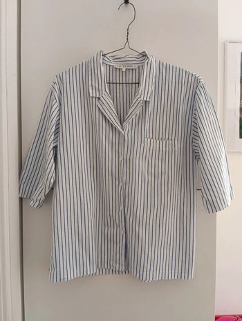 Chemise vintage à rayures bleus /blancs