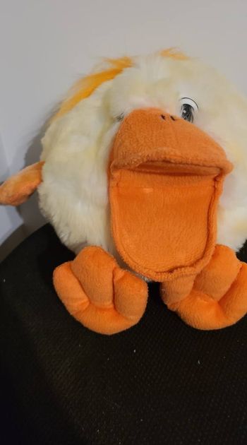 Marionnette à main musicale DuckSongs Canard en peluche qui cancane