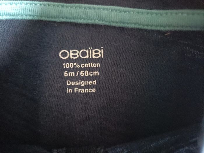 T Shirt manches longues marine Obaibi 6 mois - photo numéro 3