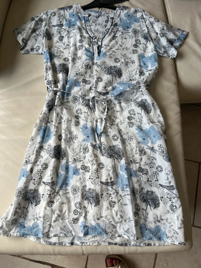 Jolie robe en coton doublée neuve motifs nature women dept so soon - photo numéro 17
