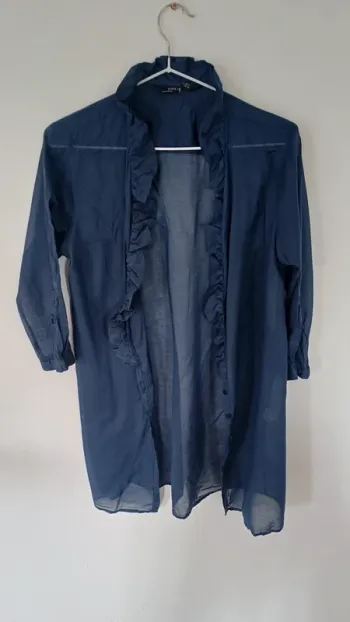 Blouse volante bleu marine