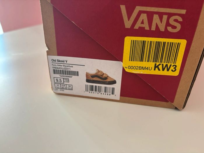 Baskets Vans Old Skool V Party Glitter Black/Gold 26 - photo numéro 2