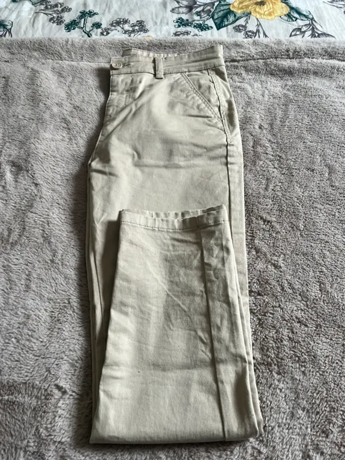 Pantalon beige chino 10/11 ans - photo numéro 4