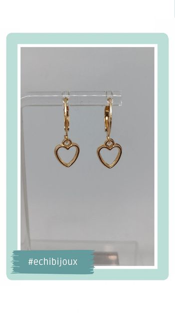 🍄 boucles d'oreilles doré cœur