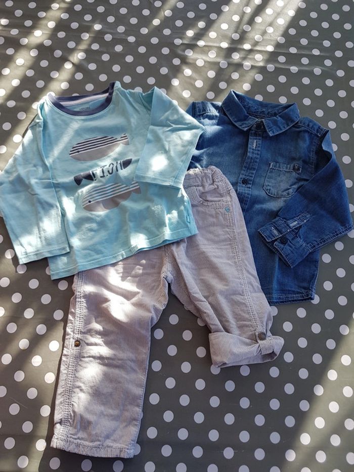 Ensemble printemps t-shirt chemise pantalon - photo numéro 2