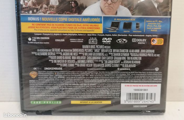 Dvd ARGO (Neuf sous blister.) - photo numéro 3