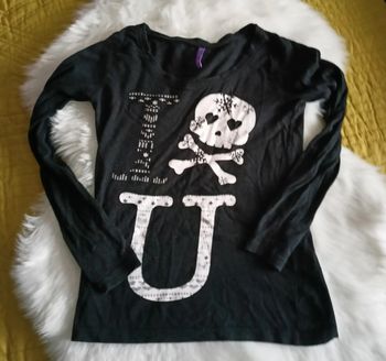 T-shirt manches longues tête de mort