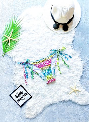 Bas de maillot de bain multicolore à motifs léopard- T.S ou T.36 🖤