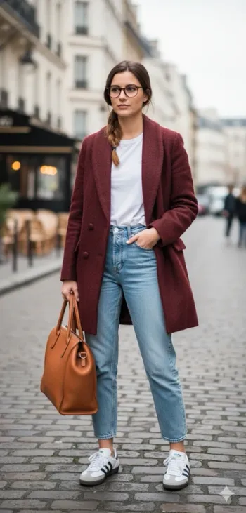 Manteau mi-long en laine Lili & Lala – bon état