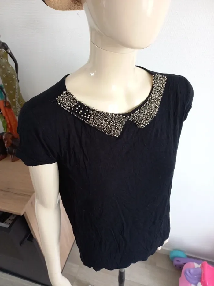 Tee-shirt fantaisie femme noir - photo numéro 6
