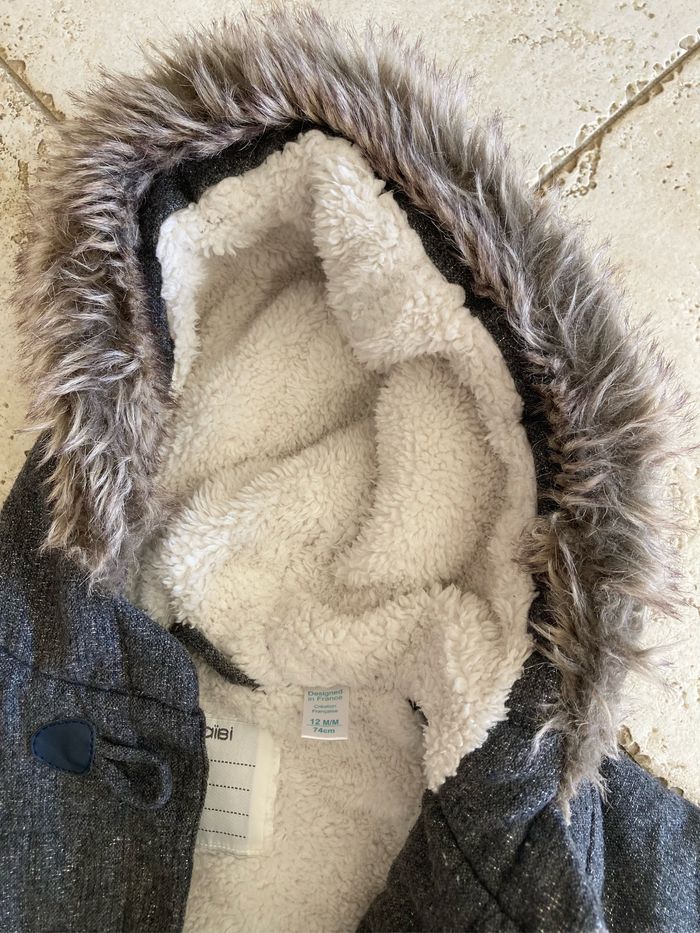 Manteau duffle coat hiver fourré 12 mois - photo numéro 3