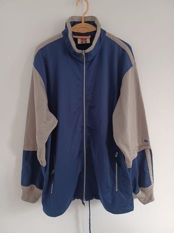 Veste Kappa zippée homme XL – Bleu & beige – Très bon état