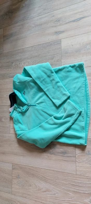 Pull tout doux turquoise à col montant Quechua, 10/11 ans, nickel