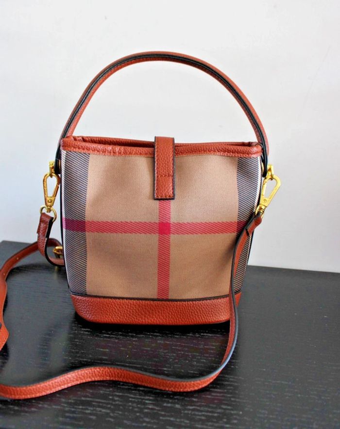 sac a porter en bandoulière ou main toile  tartan + cuir synthétique - photo numéro 2