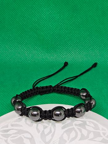 Macramé Bracelet en Hématite