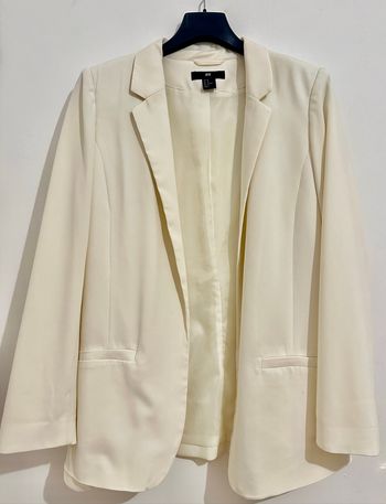 Veste oversize en twill crème – Taille L