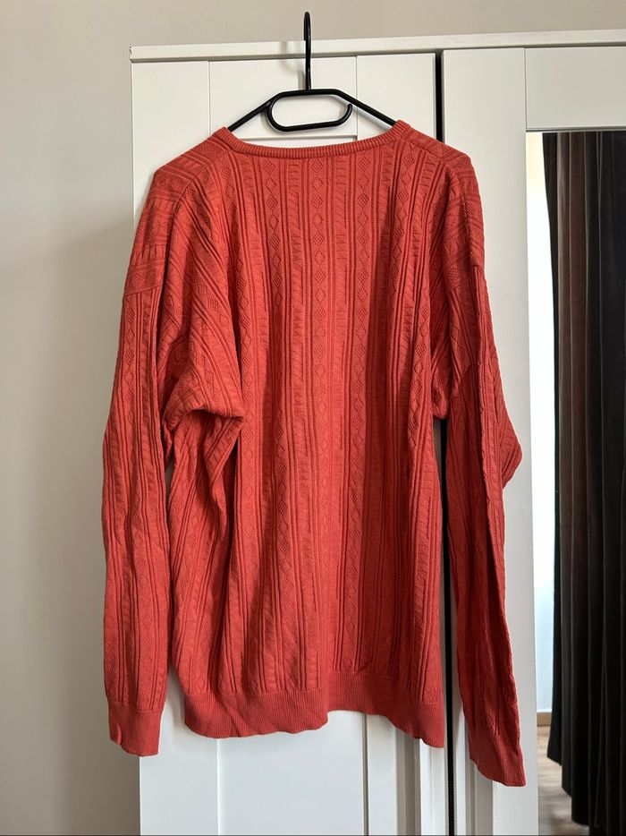Pull corail à détails Col V Homme Barbieri Tailles L-XL - photo numéro 5