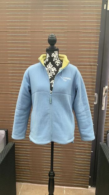 Veste polaire avec capuche intégrée bleu/ anis