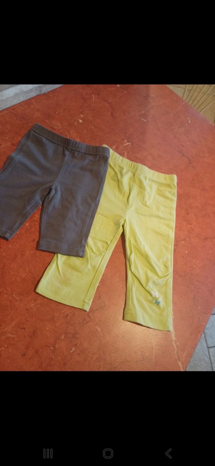 Lot de 2 leggings bébé taille 6 mois