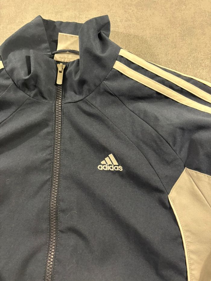 Ensemble de survêtement Adidas Vintage Brodé Bleu marine et gris Taille XS - photo numéro 3